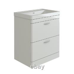 700mm Bathroom Furniture Vanity Unit Deep Basin Ample Wash Area White Gloss New