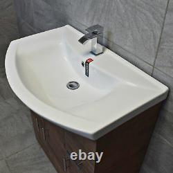 750mm Designer Walnut Oak Vanity Basin Sink Storage Unit Bathroom