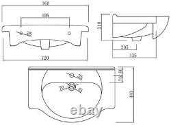 750mm Floorstanding Bathroom Vanity Unit & Basin Single Tap Hole White Gloss