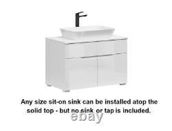 800 Vanity Sink Unit Countertop Wall Floor Bathroom Cabinet White Gloss Spice