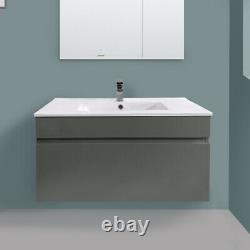800 mm Bathroom Vanity Unit Basin Sink Storage Furniture Wall Hung Cabinet Grey