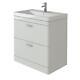 800mm Bathroom Cabinet Vanity Unit Apollo Floor Ceramic Basin Sink Gloss White