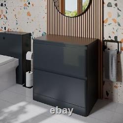 800mm Bathroom Countertop Vanity Unit Basin Wall Hung Floorstanding Anthracite