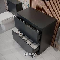 800mm Bathroom Countertop Vanity Unit Basin Wall Hung Floorstanding Anthracite