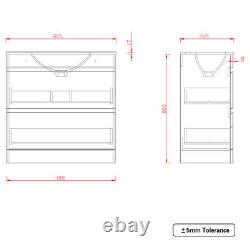 800mm Bathroom Sink Basin Vanity Unit Floor Standing Storage Cabinet Gloss White