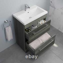 800mm Bathroom Vanity Unit Basin Drawer Storage Cabinet Furniture Charcoal Grey