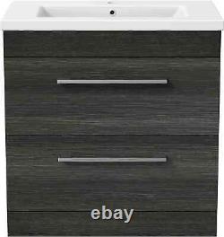 800mm Bathroom Vanity Unit Basin Drawer Storage Cabinet Furniture Charcoal Grey