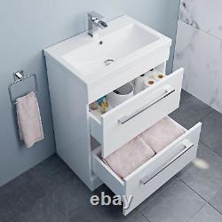 800mm Bathroom Vanity Unit Basin Drawer Storage Cabinet Furniture Gloss White