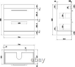 800mm Bathroom Vanity Unit Basin Drawer Storage Cabinet Furniture Gloss White