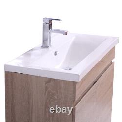 800mm Bathroom Vanity Unit Basin Sink Storage 2 Door Cabinet Furniture Light Oak