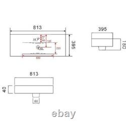 800mm Bathroom Vanity Unit Basin Storage 2 Drawer Cabinet Furniture Grey Gloss