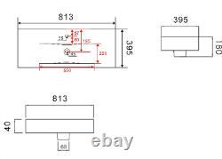 800mm Bathroom Vanity Unit Basin Storage 2 Drawer Cabinet Furniture White Gloss