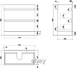 800mm Bathroom Vanity Unit Basin Storage 2 Drawer Cabinet Furniture White Gloss