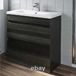 800mm Bathroom Vanity Unit Basin Storage Drawer Cabinet Furniture Charcoal Grey