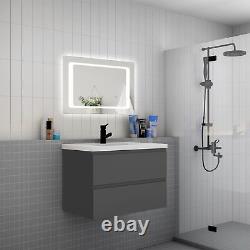 800mm Bathroom Vanity Unit Basin Storage Wall Hung Cabinet Furniture Matt Grey