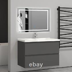 800mm Bathroom Vanity Unit Basin Storage Wall Hung Cabinet Furniture Matt Grey