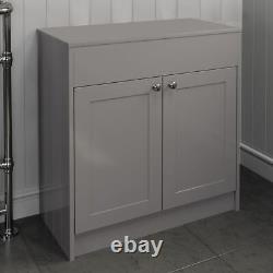 800mm Grey Traditional Bathroom Countertop Vanity Unit Floor Standing Doors