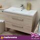 800mm Light Wood Newton Vanity Unit Ceramic Sink Bathroom Wall Hung Furniture