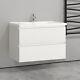 800mm Matt White Bathroom Vanity Unit And Sink Basin Wall-mounted Home Furniture