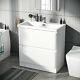 800mm White Flat Pack Vanity Cabinet Basin Sink Bathroom Unit Chavis