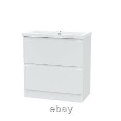 800mm White Flat Pack Vanity Cabinet Basin Sink Bathroom Unit Chavis