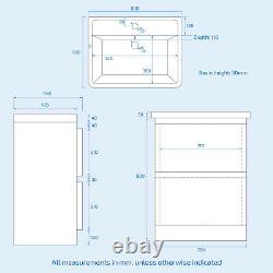 800mm White Flat Pack Vanity Cabinet Basin Sink Bathroom Unit Chavis