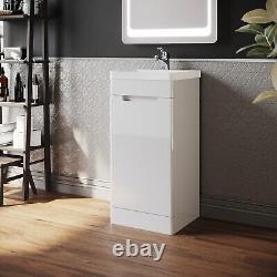 800mm White Floor Standing Bathroom Vanity Unit and Sink Basin Storage Cabinet