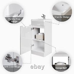 800mm White Floor Standing Bathroom Vanity Unit and Sink Basin Storage Cabinet