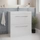 800mm White Freestanding Vanity Unit With Basin And Chrome Bun/beba 25772/77386