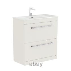 800mm White Freestanding Vanity Unit with Basin and Chrome BUN/BeBa 25772/77386