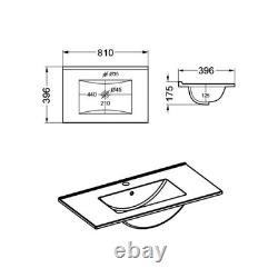 800mm White Freestanding Vanity Unit with Basin and Chrome BUN/BeBa 25772/77386