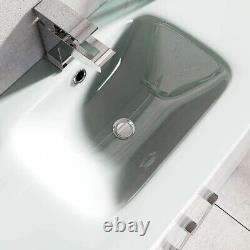 800mm White Gloss Newton Vanity Unit Ceramic Sink Bathroom Floor Stand Furniture