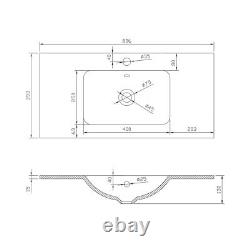 800mm White Gloss Newton Vanity Unit Ceramic Sink Bathroom Floor Stand Furniture