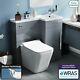 900 Cloakroom Rh Light Grey Vanity Unit Basin Sink With Rimless Toilet Elora