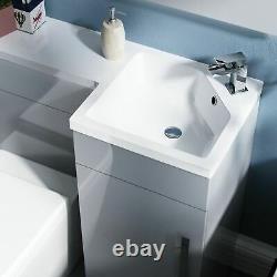 900 Grey Right Hand WC Basin Vanity Sink and Toilet Unit Bathroom Suite Ellen