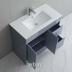 900mm Bathroom Vanity Unit & Basin Freestanding Cabinet Bathroom Sink Waterproof