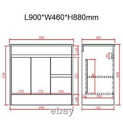 900mm Bathroom Vanity Unit & Basin Freestanding Cabinet Bathroom Sink Waterproof