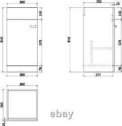 900mm Bathroom Vanity Unit Basin & Toilet Combined Furniture Right Hand Grey