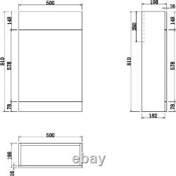 900mm Bathroom Vanity Unit Basin & Toilet Combined Furniture Right Hand Grey