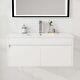 900mm Bathroom Vanity Unit With Ceramic Basin Wall Mounted White Storage Cabinet