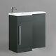 900mm Grey Lh Rh Basin Sink Vanity Unit Wc Back To Wall Toilet Combination