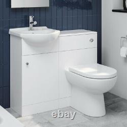 910mm Modern Bathroom Toilet Basin Sink Vanity Unit 1 TH Furniture Matte White