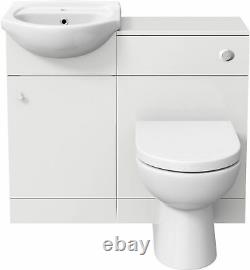 910mm Modern Bathroom Toilet Basin Sink Vanity Unit 1 TH Furniture Matte White