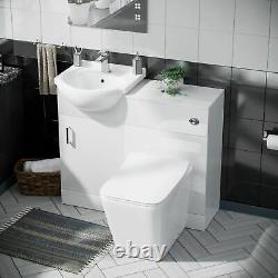 AICA Cloakroom Sink Vanity Unit Wall Hung Compact White Grey Oak Basin Door Unit 440 