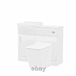 950 mm Basin Sink Vanity Unit and WC Toilet Compact Bathroom Suite Set Elora