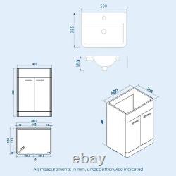 Afern 500mm Freestanding Basin Vanity Unit Matte Grey Flat Pack