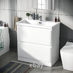 Alaska 800mm Freestanding 2-drawer White Vanity Cabinet Basin Unit