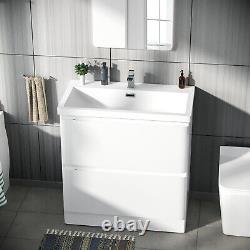 Alaska 800mm Freestanding 2-drawer White Vanity Cabinet Basin Unit