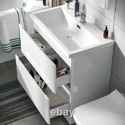 Alaska 800mm Freestanding 2-drawer White Vanity Cabinet Basin Unit
