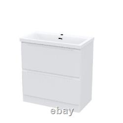 Alaska 800mm Freestanding 2-drawer White Vanity Cabinet Basin Unit